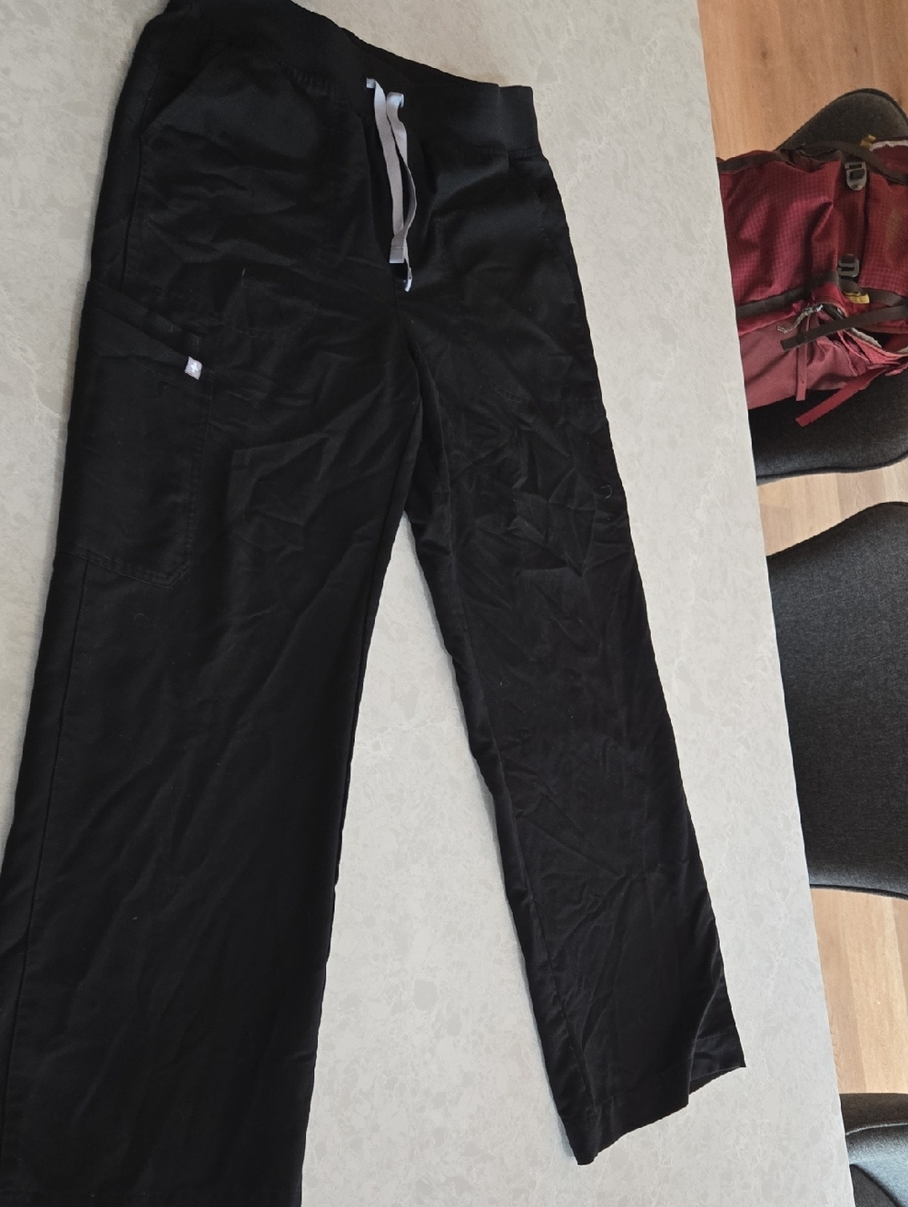 Figs High Waisted Isabella Black Wide Leg Scrub Pants